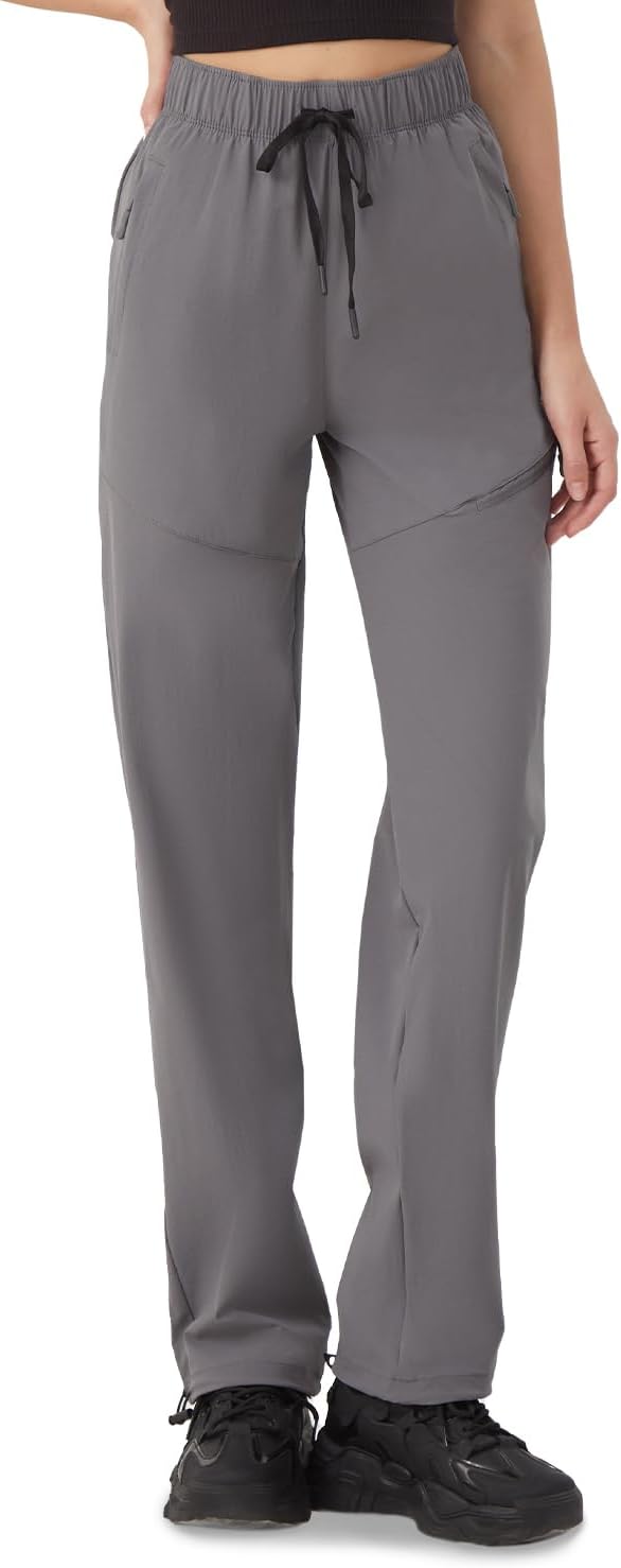 Zylioo 32"/34" Inseam Women's Tall Hiking Pants, Lightweight Quick Dry Cargo Pants with Zipper Pockets for Outdoor Activities Extra Tall:34" inseam Large Extra Tall Grey