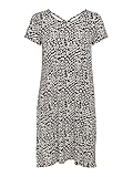 Un modèle uni et un imprimé Robe t-Shirt décontractée pour Femmes Mini Basique à Manches Courtes avec Dos décolleté lacé ONLBERA, Couleurs:Noir-3, Taille:S