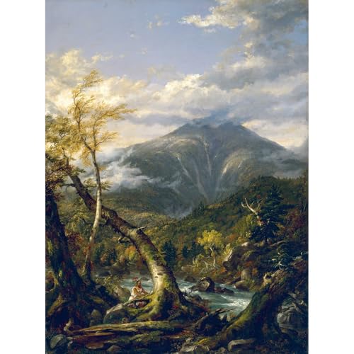 Thomas Cole Col indien reproduction premium ARTICULOZY grande toile d'art de 101x127 cm