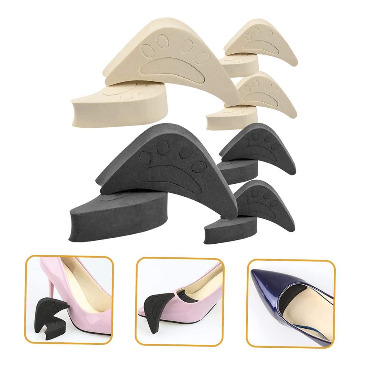 MAGICLULU 5 Sets High Heel Schuhe Front Filler Toe Filler Einsätze Damen Atmungsaktive Weiche Schuhpolster 6 Paar * 5