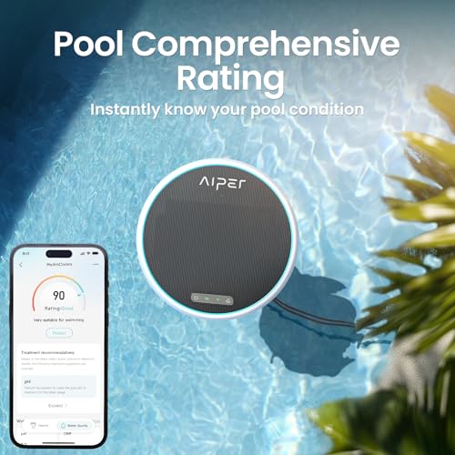 Image of AIPER HydroSync Smart Pool Monitor, 24 /7 Automatic Water Testing for Pools, Hot Tubs & Spas, 5-in-1 Accurate Digital Tester, App Control, Customized Optimization Tips, Pearl