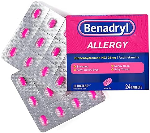 Benadryl Allergy Relief 25 mg Diphenhydramine HCl Tablet, 24 per Box