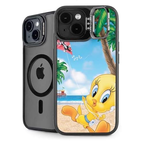 Skinit Kickstand Phone Case Compatible with iPhone 15 - Officially Licensed Looney Tunes Tweety Bird iPod Design
