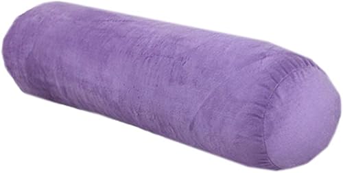Almohada redonda de terciopelo suave, cojín de cintura para sofá cama, almohada cilíndrica larga para cuello cervical con funda de almohada lavable