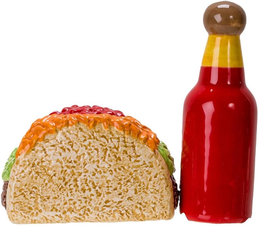 Pacific Giftware Taco Tuesday and Hot Sauce Salt and Pepper Shakers