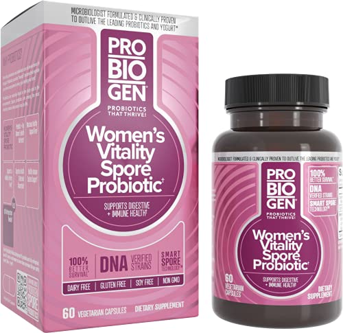 Probiogen Womenâ€™s Daily Supplement, Vitality Probiotic Smart Spore Technology, White, 60 Count