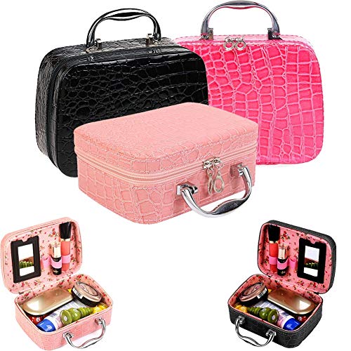 S R EXCLUSIVE Makeup Box | Cosmetic Box | Jewellery Box | Toiletry Box Organizer with Magnifying Compact Makeup Mirror (Assorted-Colour)