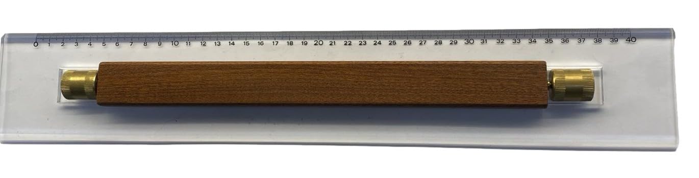 Agendepoint.it - Parallela a rullo millemetrata in plexiglass - da 40 cm - con manico in legno per nautica
