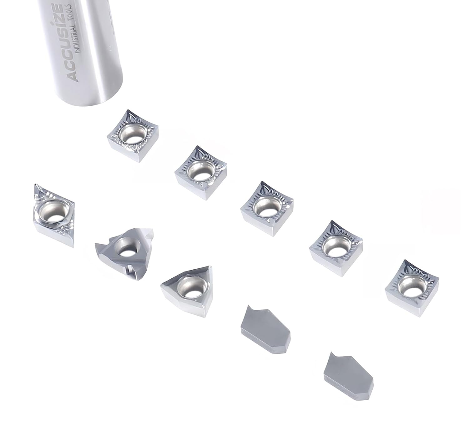 Accusize Industrial Tools 2 Pc of Each Kind of Carbide Inserts for 3988-0034, for Cutting Aluminum, 10 Pc, 3988-0034INSERTS