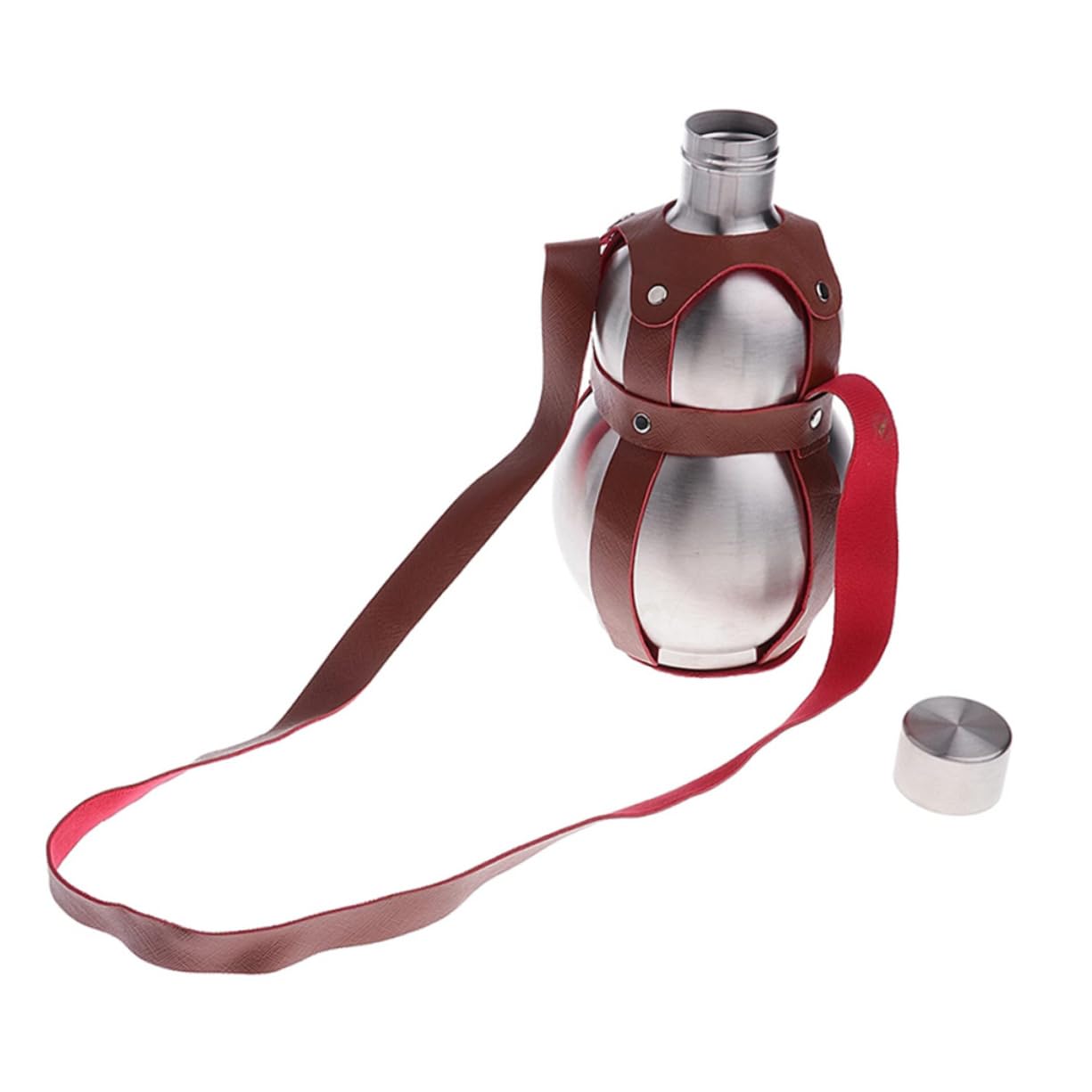 GLEAVI Stainless Steel Gourd Water Bottle Flask Wine Bottle Compact Outdoor Flask Random
