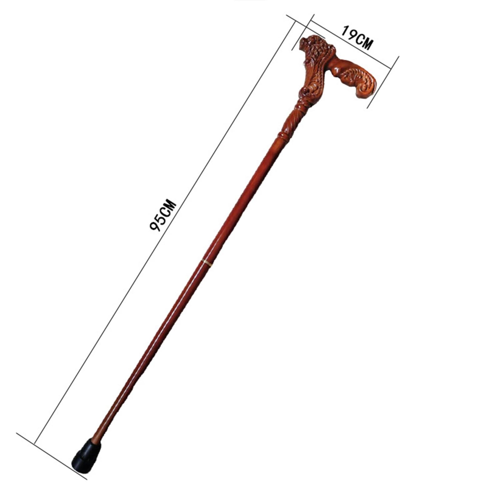 Bastón de Caminar Madera Roja con Cabeza Elefante Tallada A Mano – Ornato pour Hombres y Mujeres Ancianos, Decorativo pour La Colección