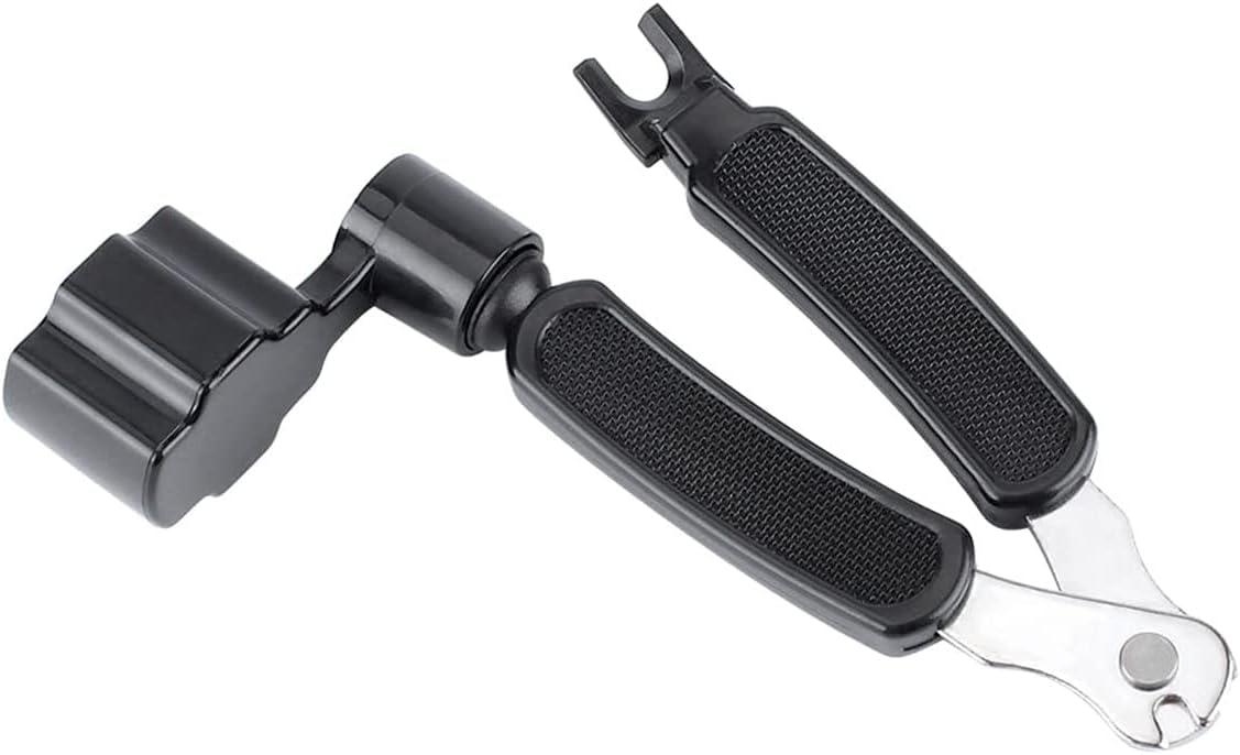 Kadence Professional Guitar String Winder Cutter and Bridge Pin Puller, Guitar Repair Tool Functional 3 in 1 (Black)