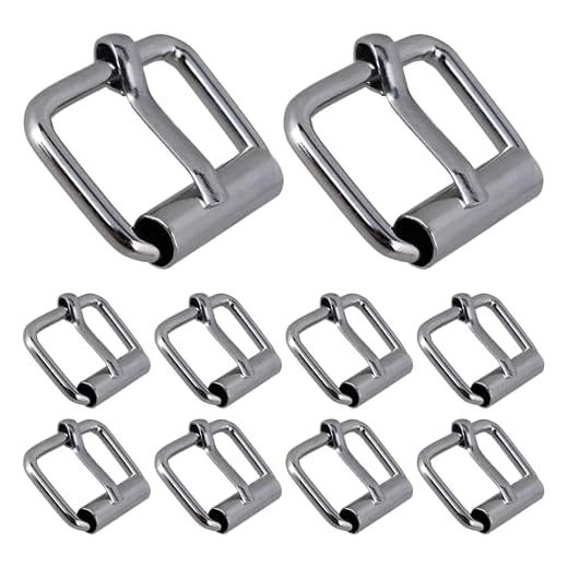 Trimming Shop 15mm Silber Quadrat Metallschnallen für Schuhe, Stiefel, Taschen & Accessoires, Lederhandwerk, Gurtband - Langlebig, Leicht, 50 Stück
