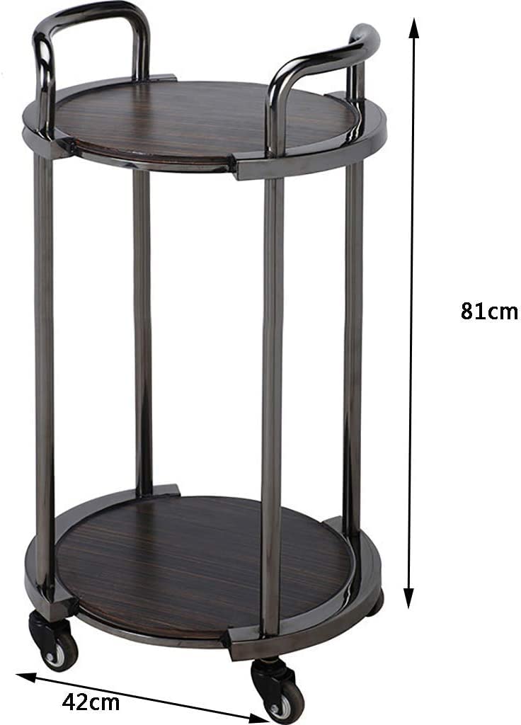Carrello da bar a 3 livelli in acciaio inox, carrello mobile da ristorante con vassoio in legno, soluzione creativa per hotel, per sala da pranzo e servizio da tè