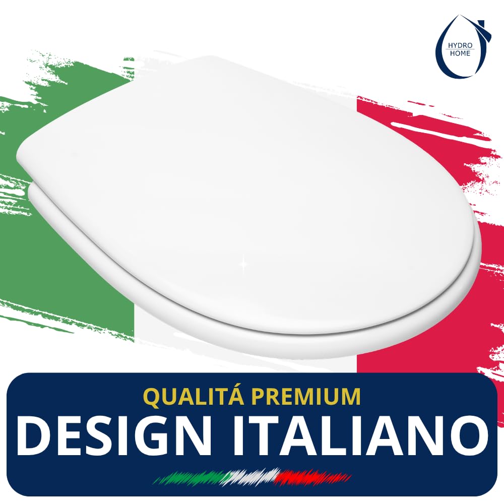 HYDRO HOME Copriwater compatibile con serie Liuto Ideal Standard Chiusura Ammortizzata, Plastica Termoindurente Cerniere Regolabili fissaggio dal basso Bianco