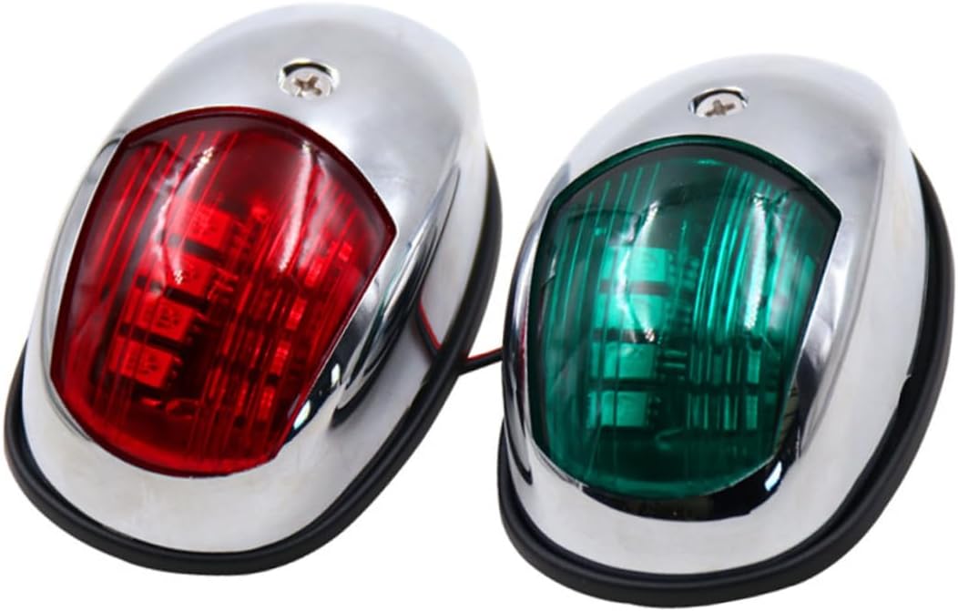 BESPORTBLE 2pcs Marine Bow Lights 12v Boat Lights for Yacht Pontoon Fishing Speed Boats Red/green