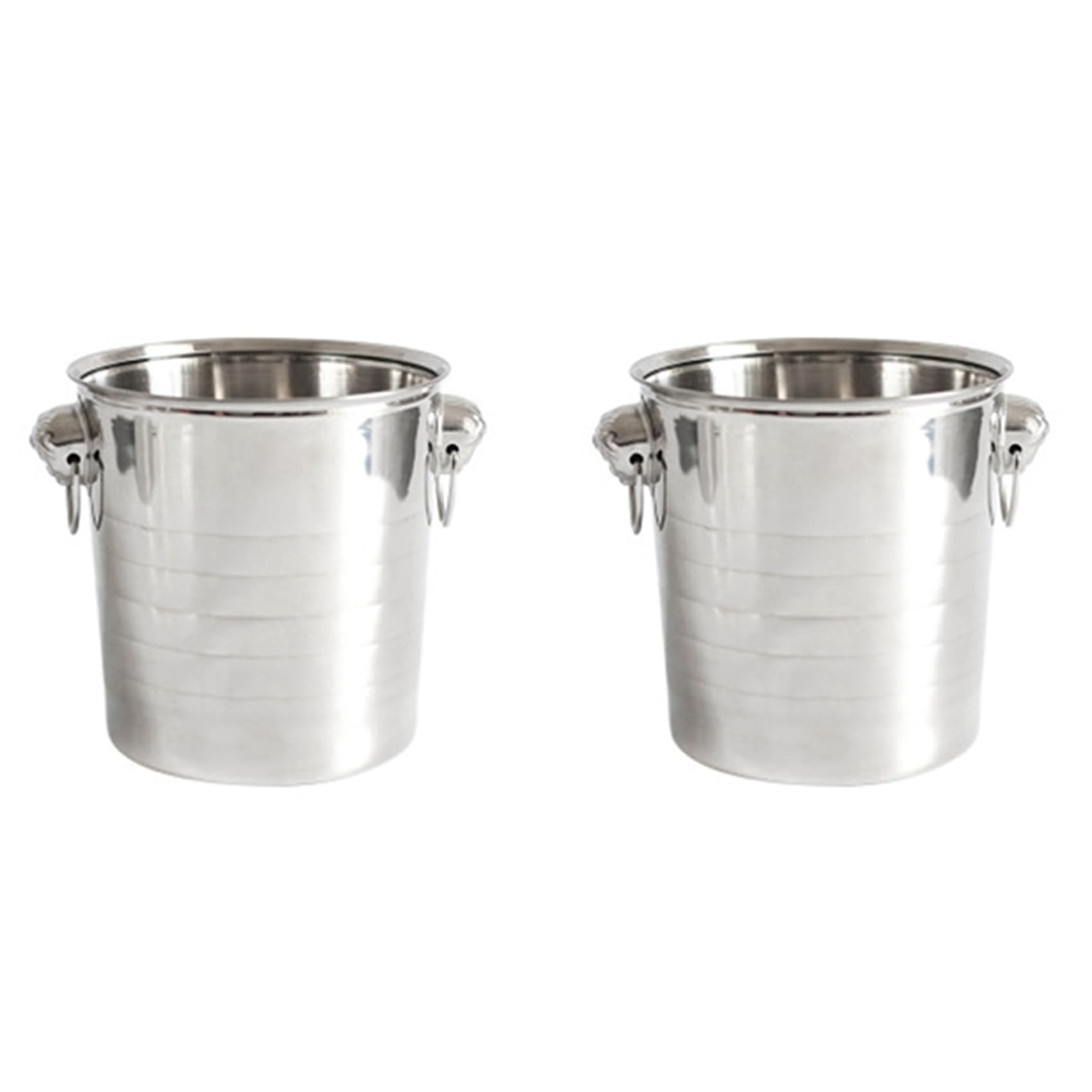 Hndhbfgrt 2X Stainless Steel Ice Punch Bucket Wine Beer Cooler Champagne Cooler Portable Bar Party Club Ice Bucket Container 3L