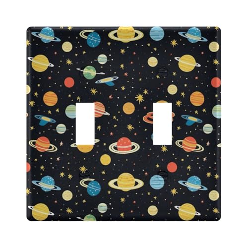 UMIRIKO Outer Space Planet Light Switch Cover Plate Covers Decorative Double Toggle Home Decor 202a8757