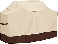 Vailge 58-Inch Waterproof Grill Cover - 600D Heavy Duty, UV Rip Dust Fading Resistant for Weber Char-Broil Brinkmann - Beige