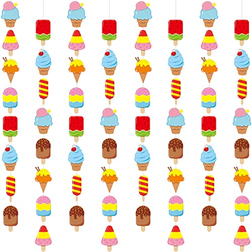 52 Feet Ice Cream Party String Summer Party Garland Ice Cream Hanging Banner Beach Party Garland for Summer Party Beach Party Ice Cream Theme Party Baby Shower Birthday Party