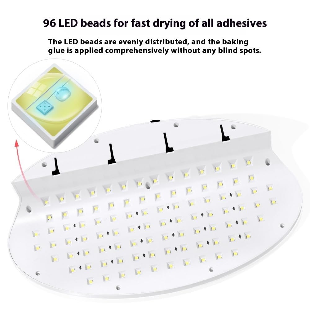 Lampa do paznokci UV LED o mocy 256 W, suszarka żeli zdobienia 96 diodami, profesjonalne narzędzia manicure i pedicure szybkim utwardzaniu użytku domowego Praktyczny