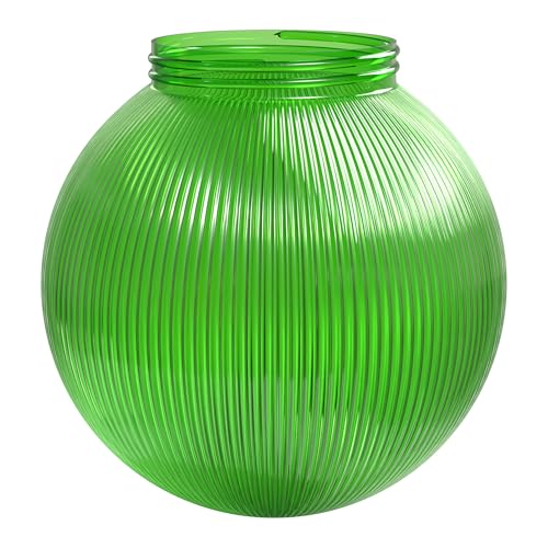 Image of KASTLITE Green Ribbed 6 inch Acrylic Festival Globe, 3.25 inch Threaded Neck