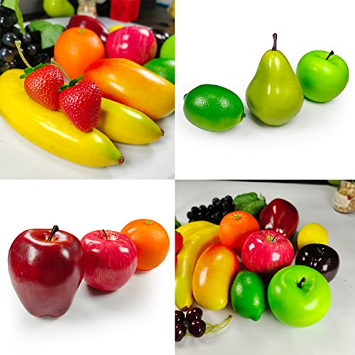 Artificial Fruits Pack, Fake Fruits For Home Decor, Simulation Fruit Set, Party Chirstmas Decortion, Fruit Modle For Photoshoot, Fake Strawberry, Mango, Bananas. Total 20 Pieces/Set #TOP1