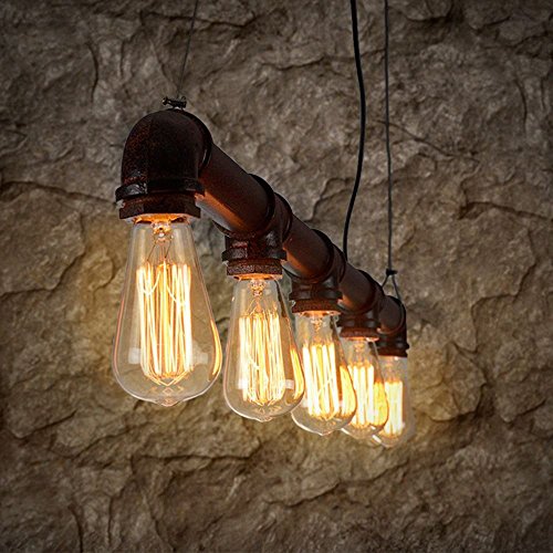 Lixada - lampadario da soffitto retrò a 3 bracci e...