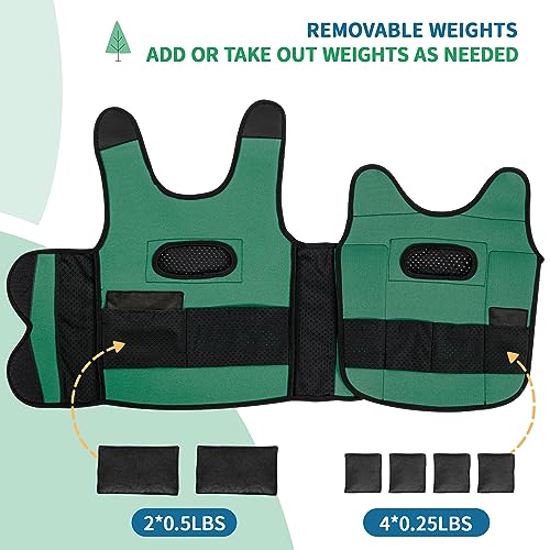 OUTREE Weighted Vest for Kids with Sensory Needs (Medium, Ages 5-7), Compression Vest for Kids with ADHD and Autism, Weighted Vest Including 6 Removable Weights, Breathable Mesh Design (Green) - Image 4