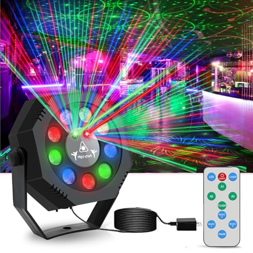 Image of Party Light, Sound Activated DJ Lights with Remote Control, 9 LED Colorful Strobe Disco Light for Indoor Club Parties KTV Halloween Christmas Birthday Decorations Outdoor Glow
