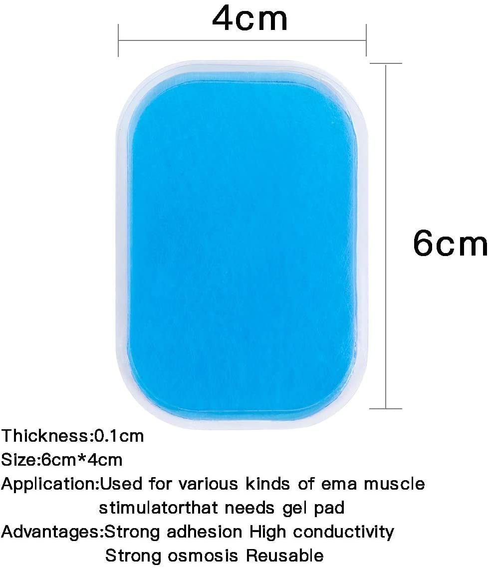 Massforce Gels Pad - 14 pcs feuilles de gel pour ceinture abdominale EMS- Gel pour Ceinture Abdominale Electrostimulation Musculaire - Coussinet gel 12 petits 2 grands - Compatible toute ceinture