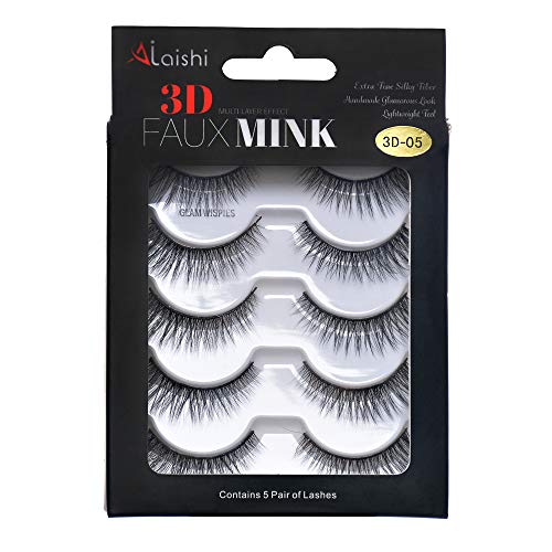 Double Beauty 5 Pairs Styles Lashes Handmade False Eyelashes Set Professional Eyelashes Pack,3D Fake Eyelashes Crossed Cluster False Eyelashes Black Nature Fluffy Long Soft Reusable (3D-5)