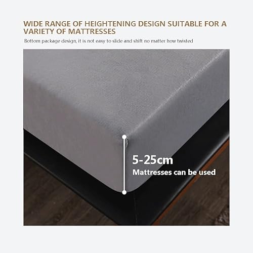 Miniatura 3 de Sábana bajera de franela de felpa, sábana bajera de terciopelo extra suave y esponjoso, sábana bajera súper cálida y acogedora de 11 pulgadas de