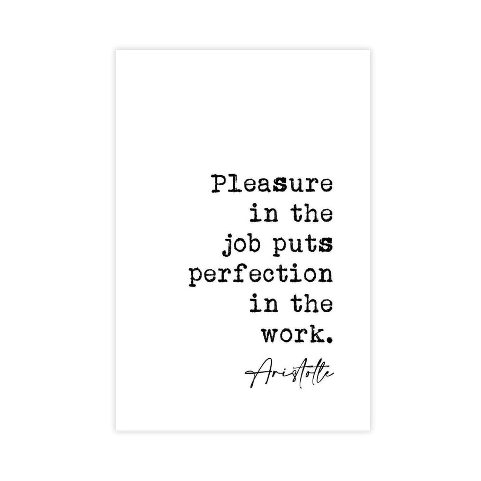 Mnyuein Pleasure in The Job Puts Perfection in The Work Canvas Poster Wall Art Decor Print Picture Paintings for Living Room Bedroom Decoration Unframed Print 20" L X 30" W