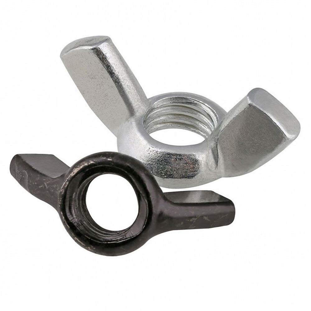 10Pcs M10 Black Zinc Galvanized Wing Nuts Hand Tighten Butterfly Nuts DIN315 (M10, Black Zinc)