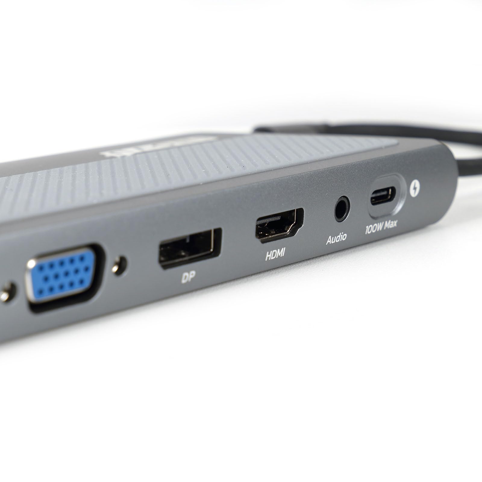 INOVU INST12CA3 - Station d'accueil PC USB-C 12 en 1 - HDMI/VGA/DisplayPort/USB 2.0 / 2X USB 3.0 / Ethernet/Audio/microSD/SD/USB-C/USB-C avec Recharge 100W - Câble 18 cm