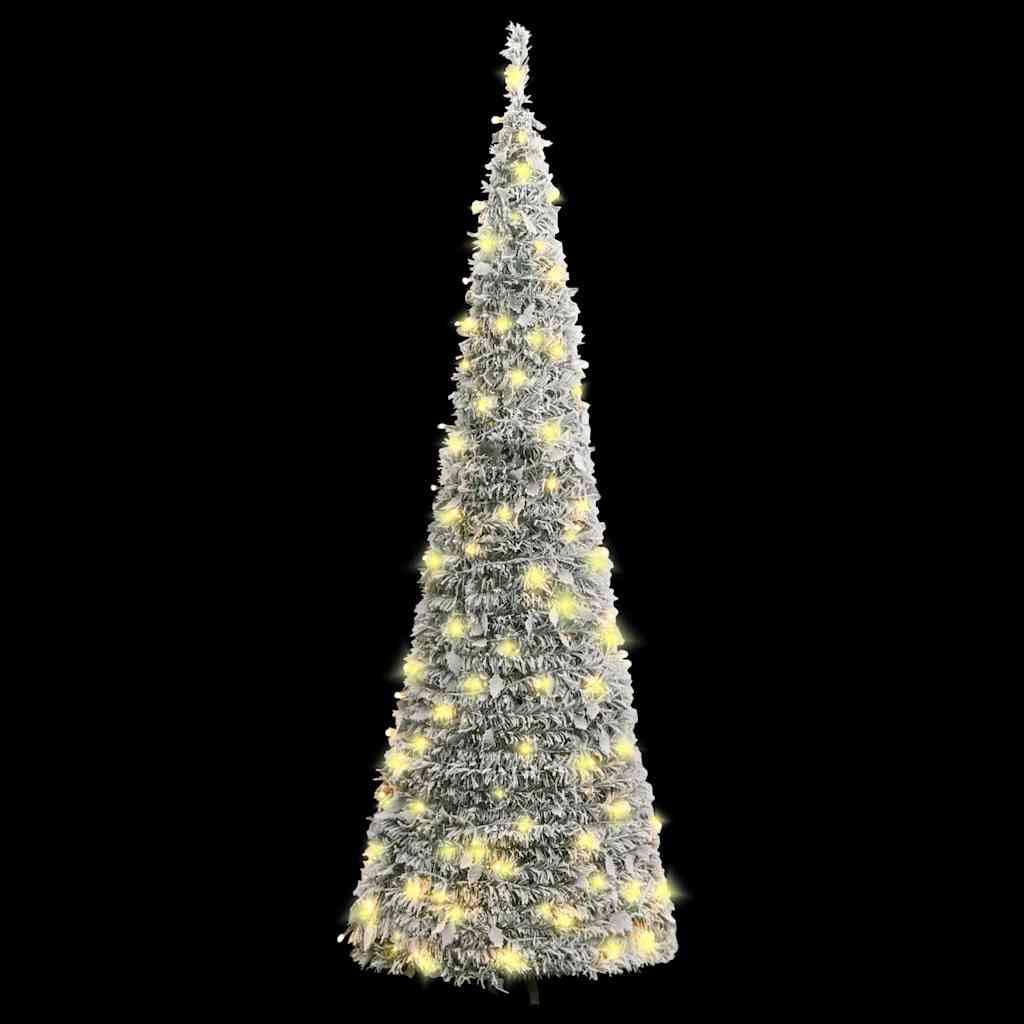 Genérico Árbol de Navidad Artificial desplegable con Nieve 150 LED 180cm,Casa y jardín,Decoración,Decoraciones Festivas y estacionales,Arboles de Navidad,Blanco,3.65 kg,357758