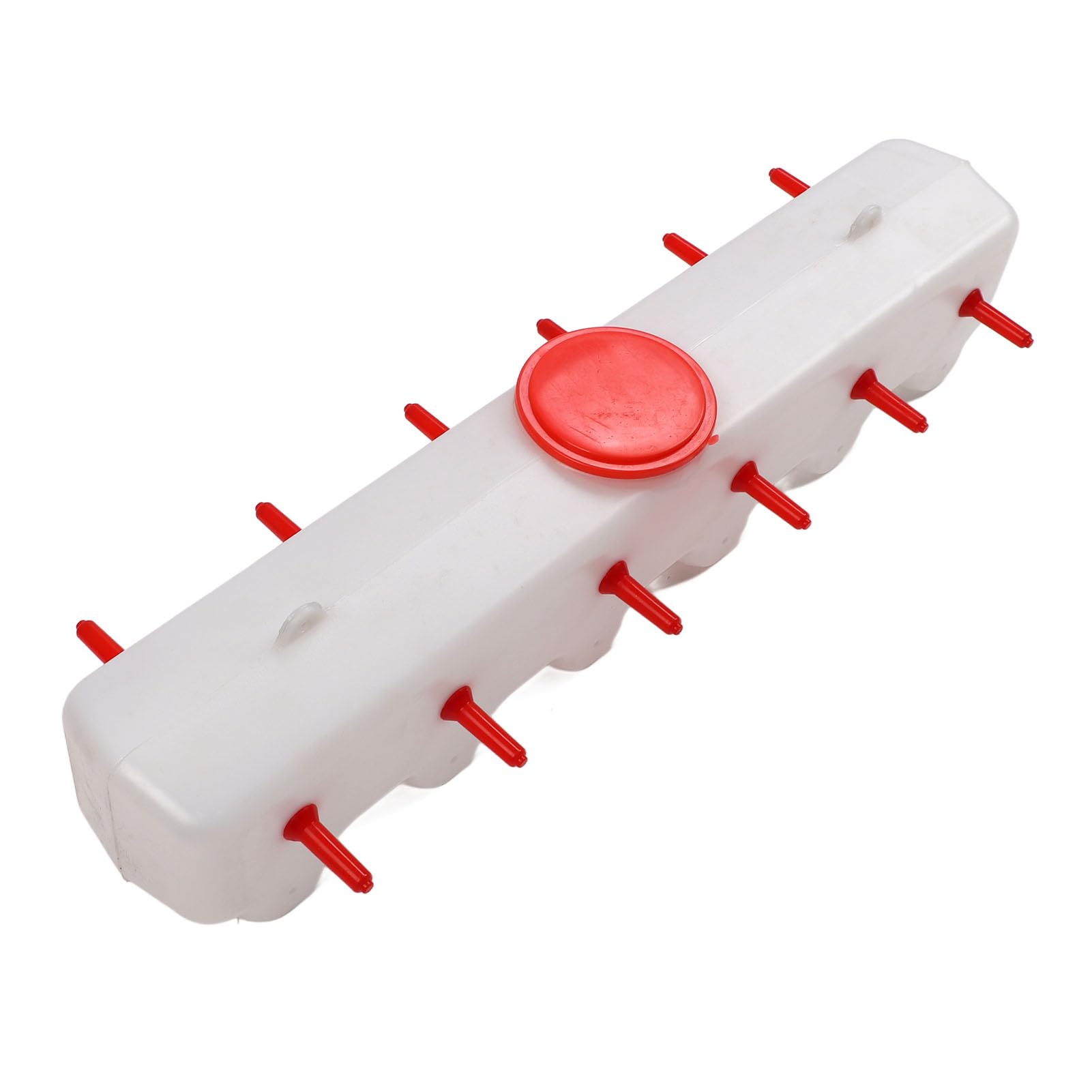 Qcwwy Alimentador de Leche para Cachorros de Lechón de Cordero, Cubo Rojo para Ganado, Capacidad de 9L, Alimentador de Pezones de Animales para Granja