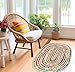 COTTON CRAFT Jute Chindi Braid Rag Rug - Boho Farmhouse Rustic Area Accent Throw Rug - Handwoven Reversible Natural Recycled Cotton- Living Room Den Study Home Décor Gift - 2' x 3' Oval - Multi Color