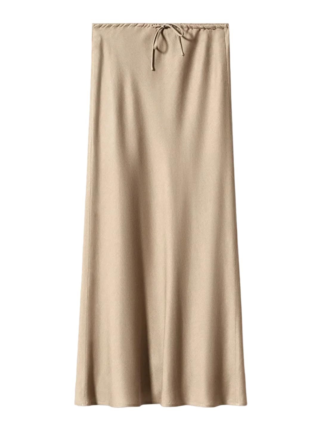 Long Satin Women for Work Straight Skirt Long Belt Formal Silk Maxi Skirt for Ladies