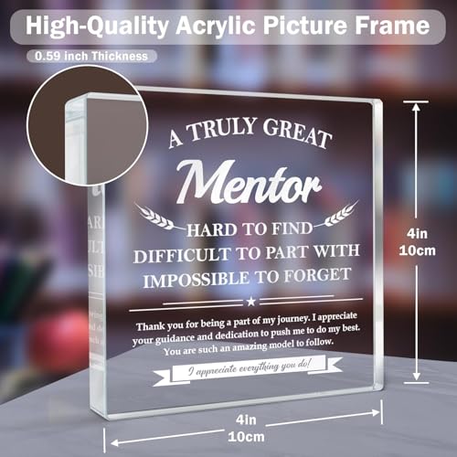 Image of Gifzy Mentor Gifts for Women Men - Thank You Gifts for Mentor, Graduation Gift Plaque -Teacher's Day Gift, Leaving Going Away Retirement Birthday Appreciation present for Mentors, Coworker