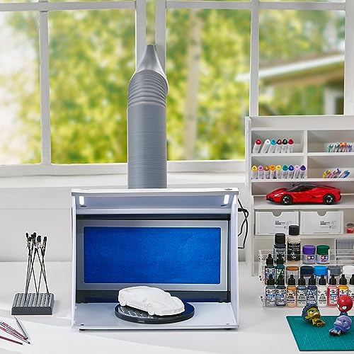 VEVOR Airbrush Spritzkabinen Bausatz 405 x 330 x 355 m, Tragabre Airbrush-Absauganlage, Airbrush Spritzkabine Absauganlage 5,2 m³/min mit Doppelte Lüfter für Airbrush Modellbau, Lackierarbeiten usw.