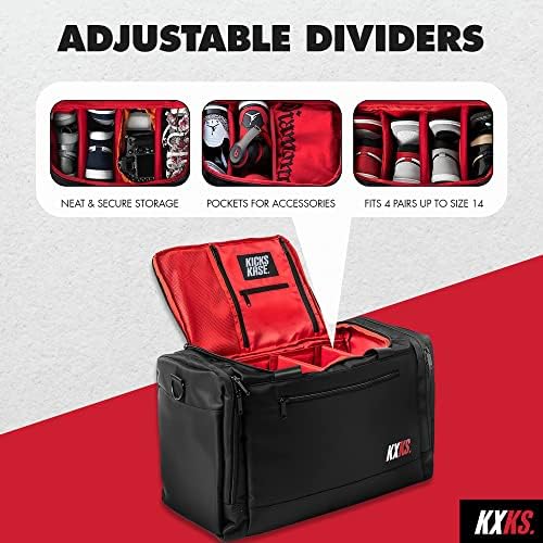 KXKS. Kicks Kase Deluxe Sneaker Adjustable Duffle Bag - Travel Duffel Bags for Shoes, Clean Compartment Travel Shoe Bag, Perfect Gym Sports Bag, Traveling & Luggage, Heavy Duty Travel Accessories 4 KXKS. Kicks Kase Deluxe Sneaker Adjustable Duffle Bag - Travel Duffel Bags for Shoes, Clean Compartment Travel Shoe Bag, Perfect Gym Sports Bag, Traveling & Luggage, Heavy Duty Travel Accessories
