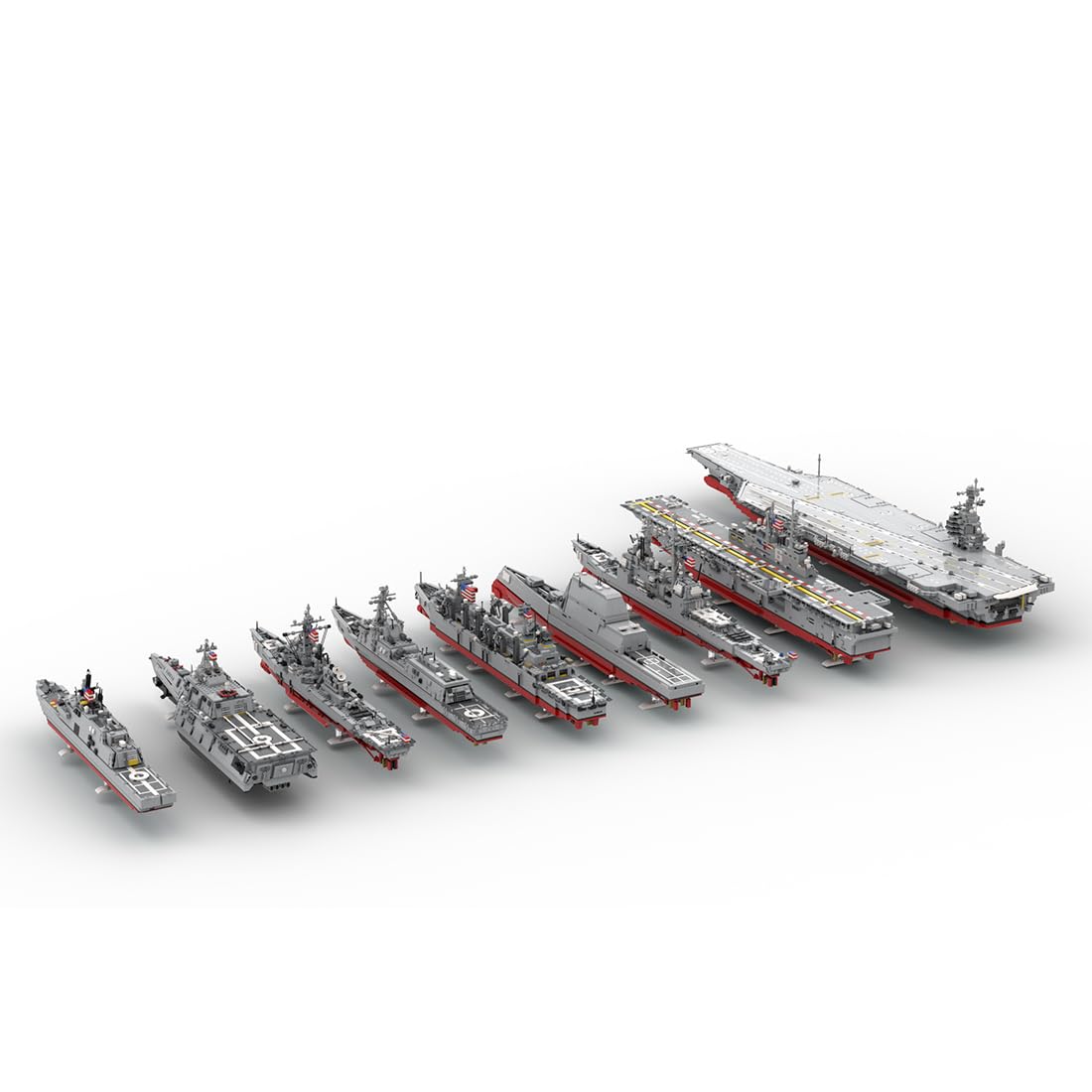 Quibuilds Multi-Schiff Kriegsschiff Flotten Bausatz, MOC-242144 Kriegsschiff Klemmbausteine Set, Schreibtisch- und Raumdekoration, Geschenk für Militärfans und Erwachsener (15639 Teile)