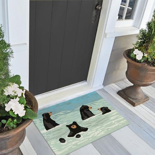 Liora Manne Frontporch Indoor/Outdoor Rug – Dog Welcome Mats, Novelty Designs, Comfortable & Durable, Easy Care & Maintenance, UV Stabilized, 2'6 x 4',Water,FTP34434003