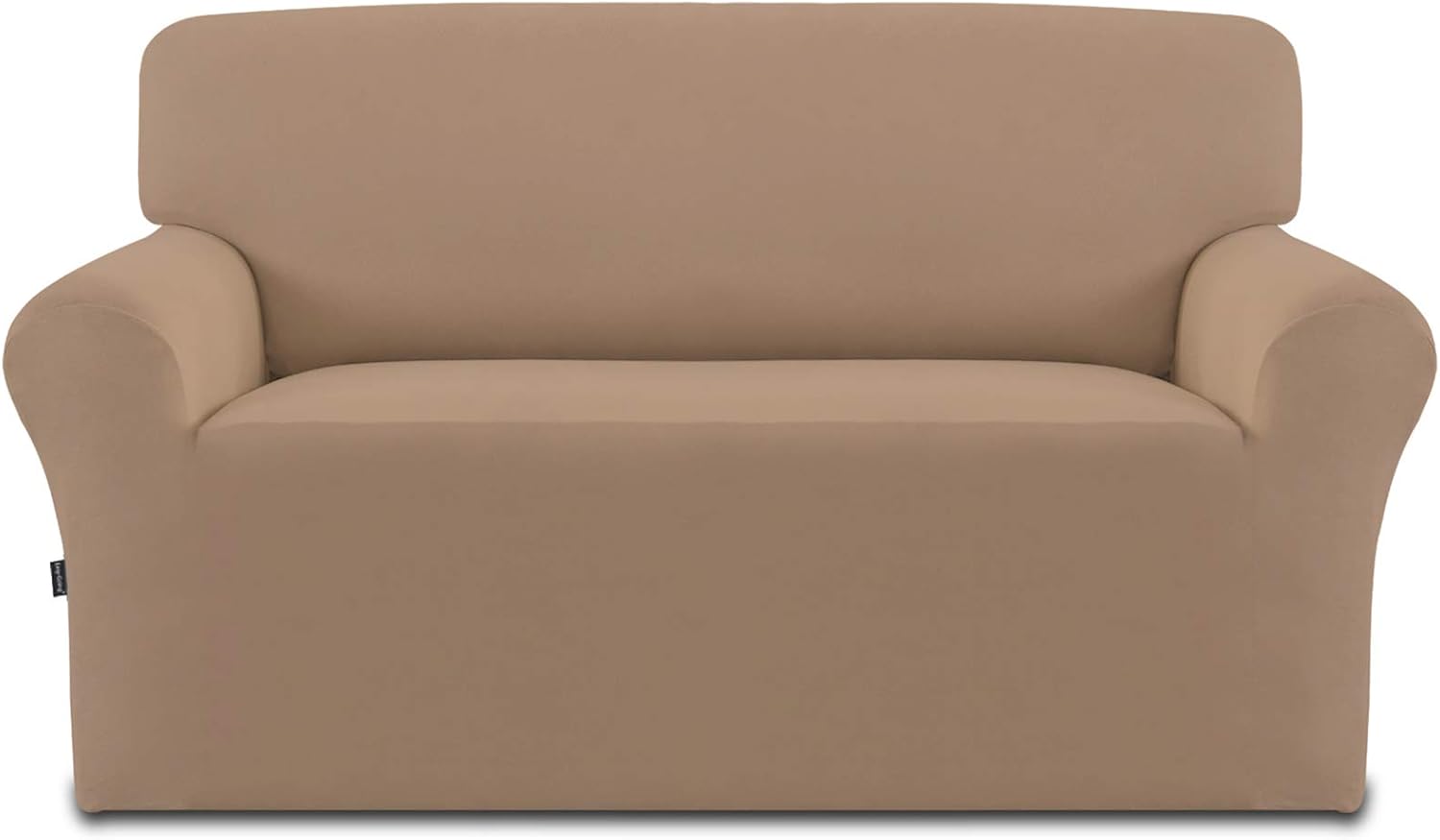 Easy-Going Fleece Stretch Sofa Slipcover Spandex Non-Slip Soft Couch Sofa Cover, Washable Furniture Protector with Anti-Skid Foam and Elastic Bottom for Kids, Pets(Loveseat, Coffee)