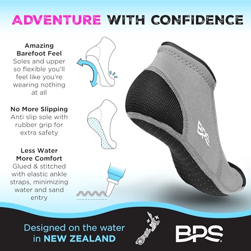 Image of BPS 'Aqua Series' 3mm Neoprene Water Socks for Sand, Beach, Soccer, Volleyball, Wetsuit Booties