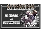 bebe sharpei bleu Panneau signalisation attention shar pei fourni pré transpercé avec 4 vis auto perforantes. Garantie 5 ans.