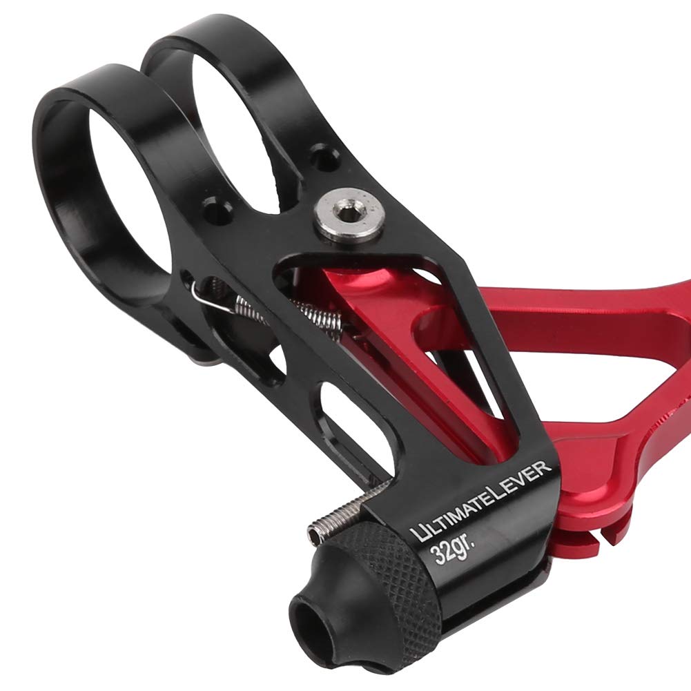 kierownica hamulca roweru górskiego rowerowa dźwignia hamulca ze stopu aluminium regulowana (Czarny Czerwony)
