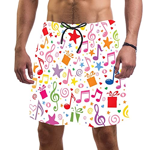 Short de bain avec doublure maille anti frottement note de musique